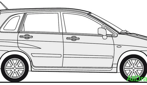 Suzuki Liana (2007) (Suzuki Llana (2007)) - drawings (drawings) of the car